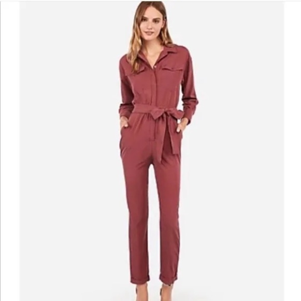 EXPRESS burgundy jumpsuit
